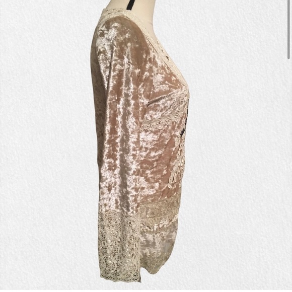 Passion Concepts Khaki/Ivory Velvet Top - Picture 4 of 6